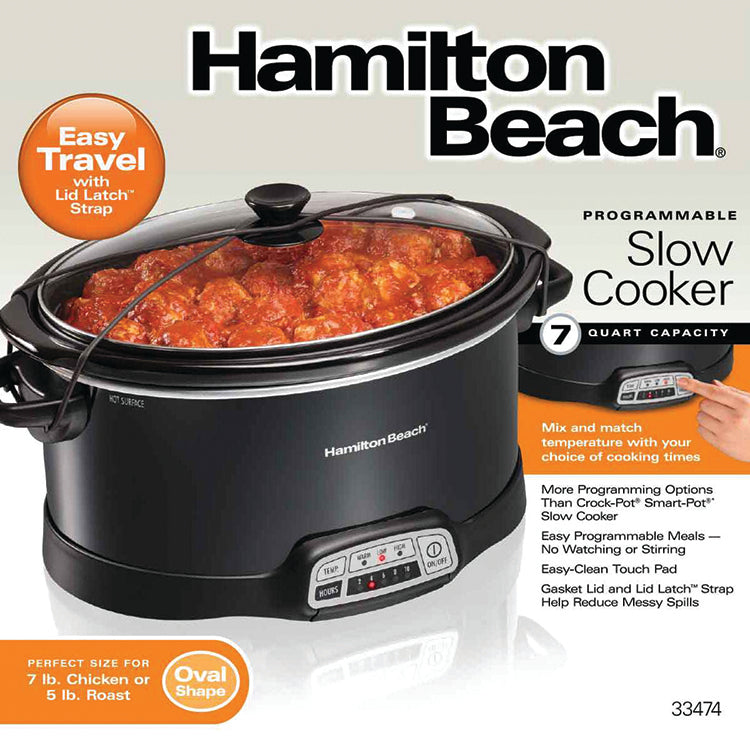 Slow Cooker Crock Pot HAMILTON BEACH 7 Quart Programmable