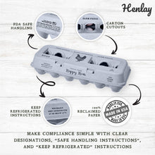 Load image into Gallery viewer, Henlay Laid Local Egg Cartons- Adorable Printed Vintage Design- 25, 90, or 250