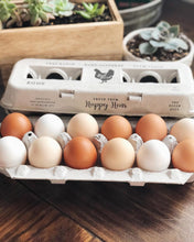 Load image into Gallery viewer, Henlay Laid Local Egg Cartons- Adorable Printed Vintage Design- 25, 90, or 250