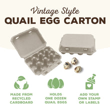 Load image into Gallery viewer, Henlay Quail 12-Egg Carton, 3x4 design, Qty 30, 144
