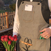 Load image into Gallery viewer, Gardening Apron - Waxed Canvas Apron with Pockets