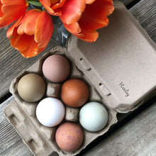 Load image into Gallery viewer, Half Dozen Egg Cartons - Henlay Blank Flat Top, Six Pack, 2 colors, 20 or 100
