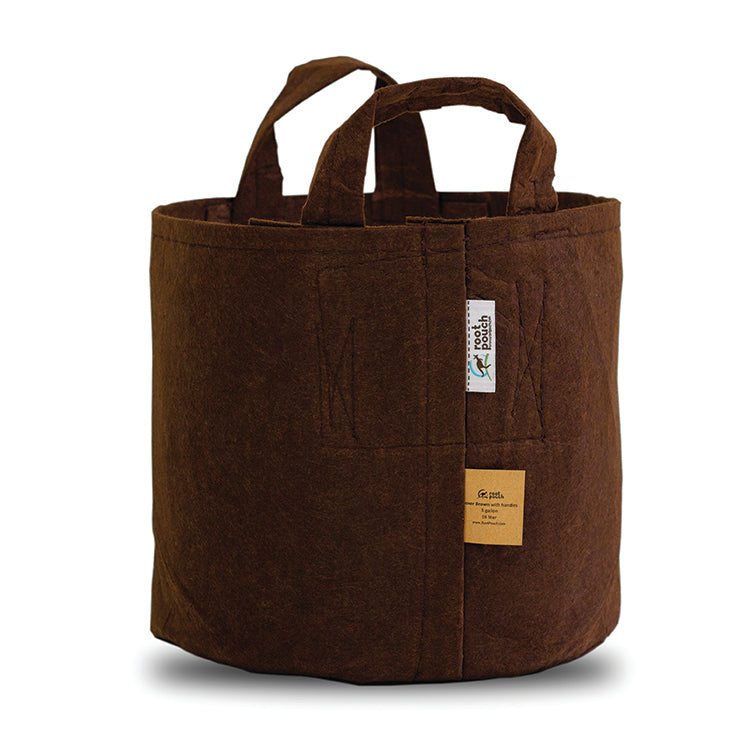 BROWN FABRIC PLANTER WITH HANDLES — 5 PACK
