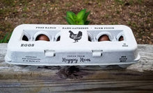 Load image into Gallery viewer, Henlay Laid Local Egg Cartons- Adorable Printed Vintage Design- 25, 90, or 250
