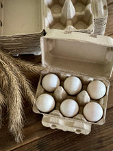 Load image into Gallery viewer, Henlay Duck Egg Cartons — Holds Half Dozen Jumbo Eggs — Blank Flat Top, 2 colors, 20 or 100
